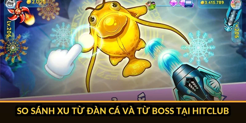 Biểu đồ xu thu được từ đàn cá khi bắn theo nhóm Hitclub